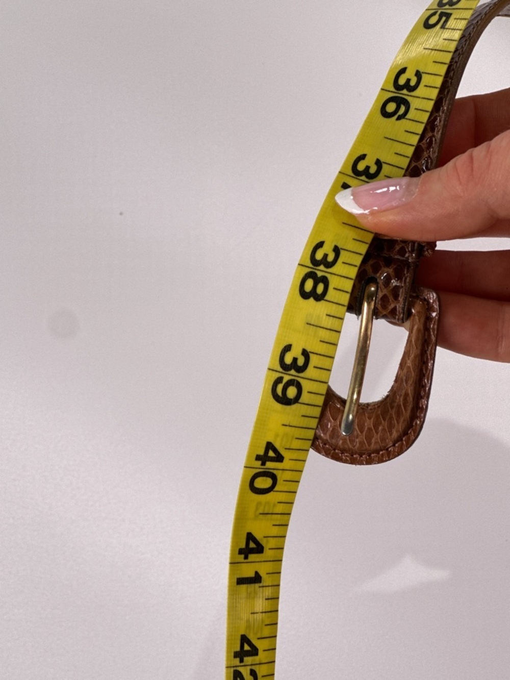 Vintage Genuine Snakeskin Belt 32 35 Brown Waist Accessory - Picture 11 of 12